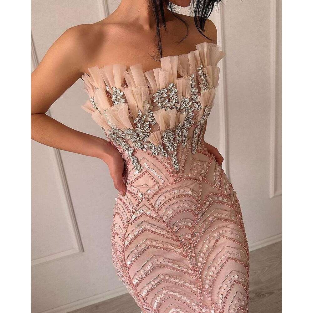 New fashion 2024 mermaid lace beaded crystal Sleveeless wedding dresess for women party