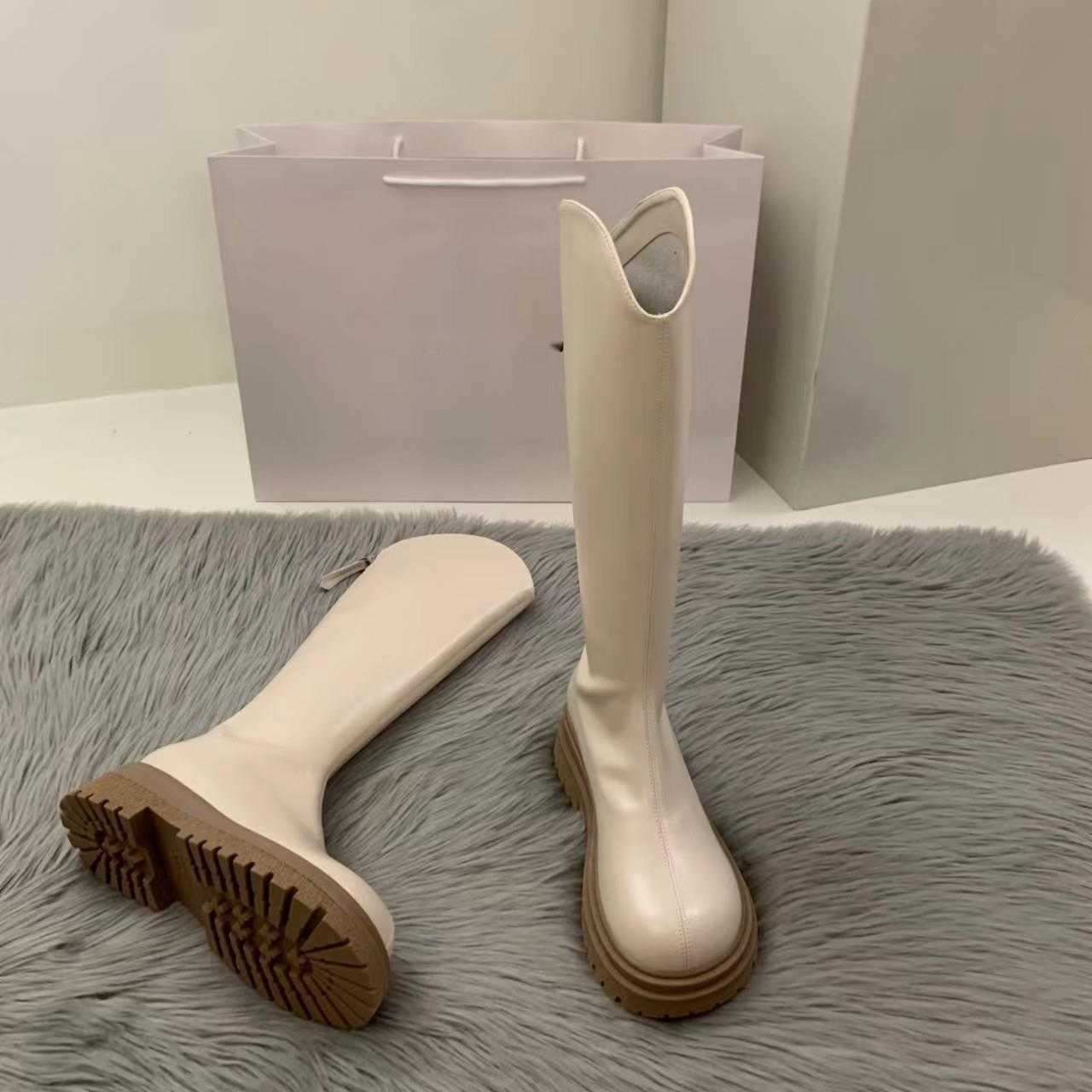 V-neck Knee Thigh High Heel Boots For Women Autumn Thick Soled Fashion Boots Slim White Long Martin Boots High Knight Boots 240826