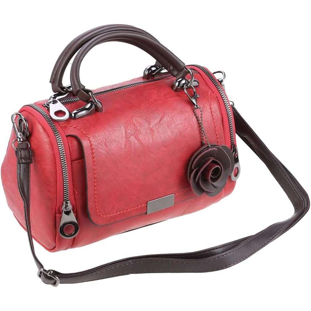 Crossbody Bag Boston Barrel Handbag with wer Pendant for Women