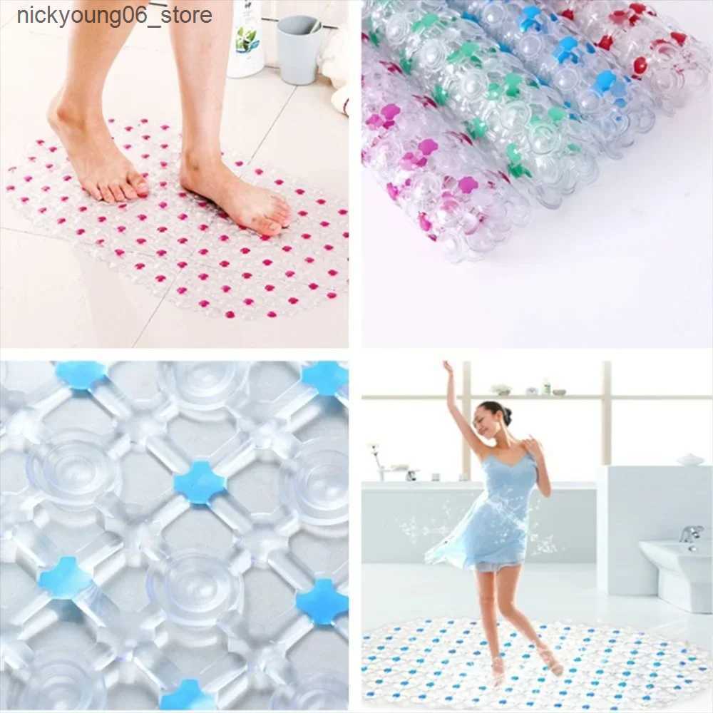 Non-Slip Bath Mats PVC Anti-skid Bath Mats Soft Shower Mat Massage Mat with Suction Cup Non-slip Bathtu Bath Mat Bathroom Accessories Hot L240910
