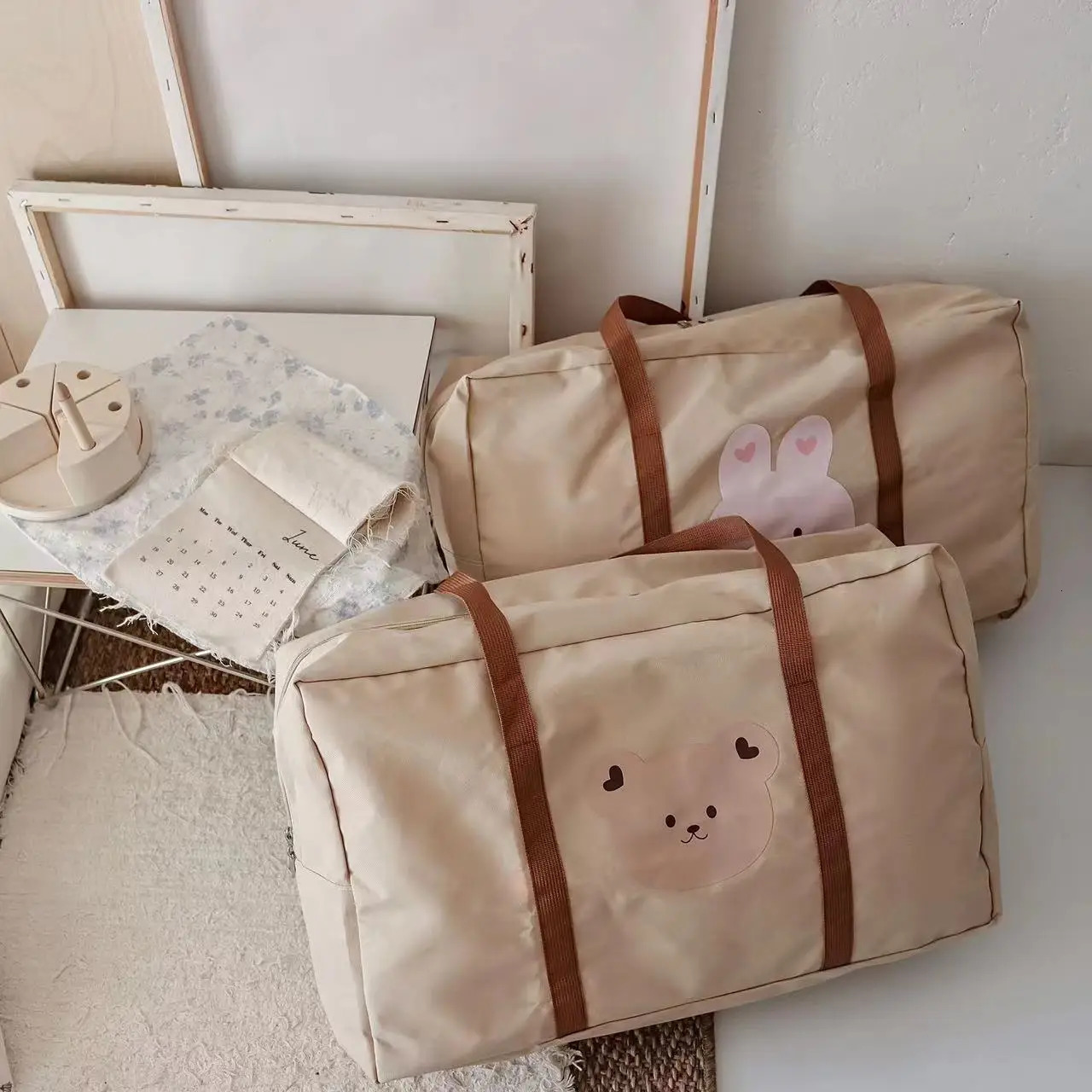 Cartoon Mom Bag Large Capacity Kindergarten Quilt Storage Bag Outdoor Travel Essential 241008