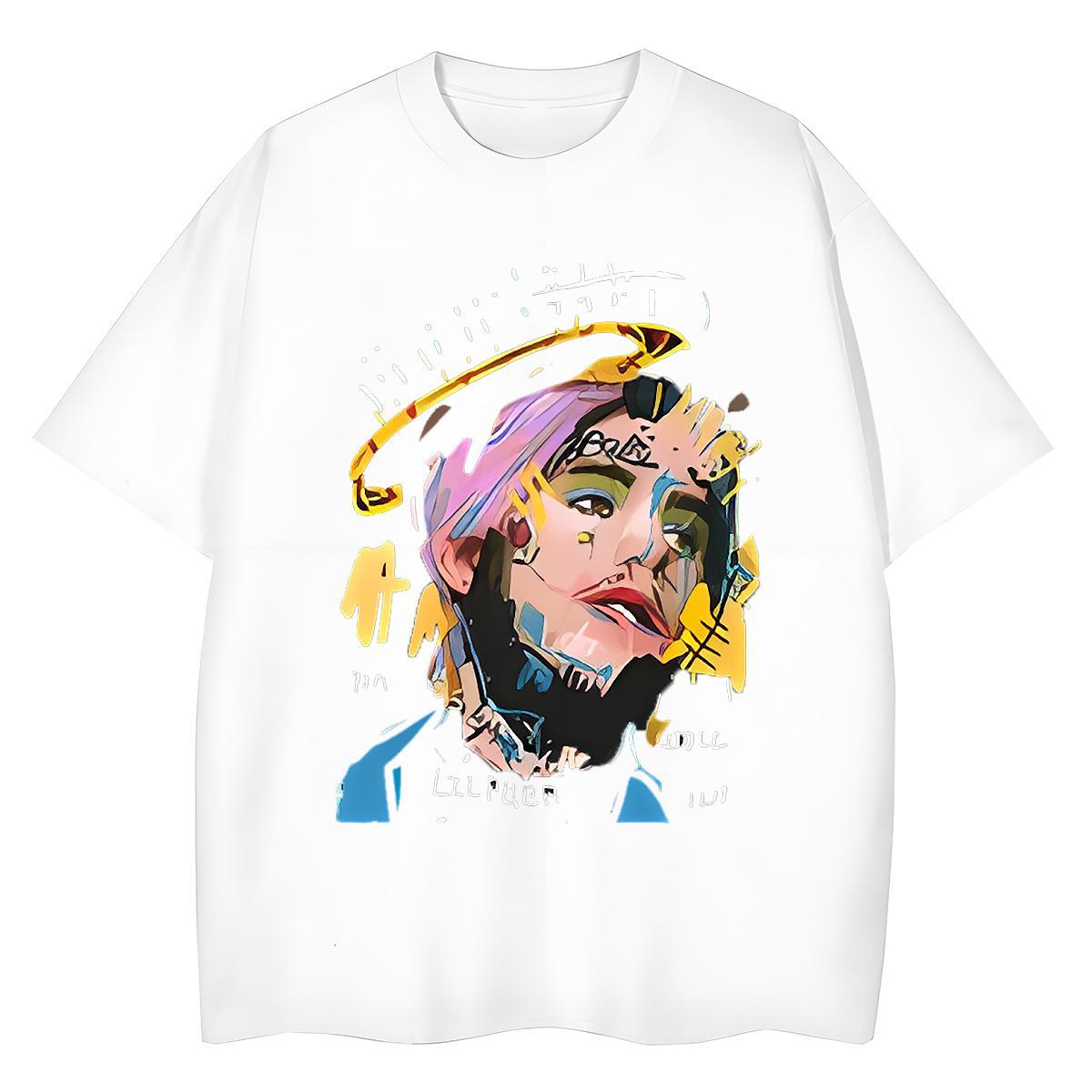 Fashion Woman T Shirts 230g 100% Cotton Short Sleeve O-Neck Casual Beach portrait Women Tshirts Wholesale Cartoon Floral Printing Tops Shirt