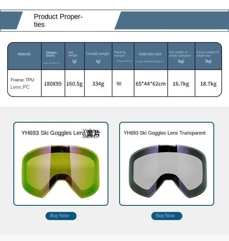 Goggles double-layer anti fog ski board snow mobile glasses outdoor sports skiing Google skiing glasses CL241010