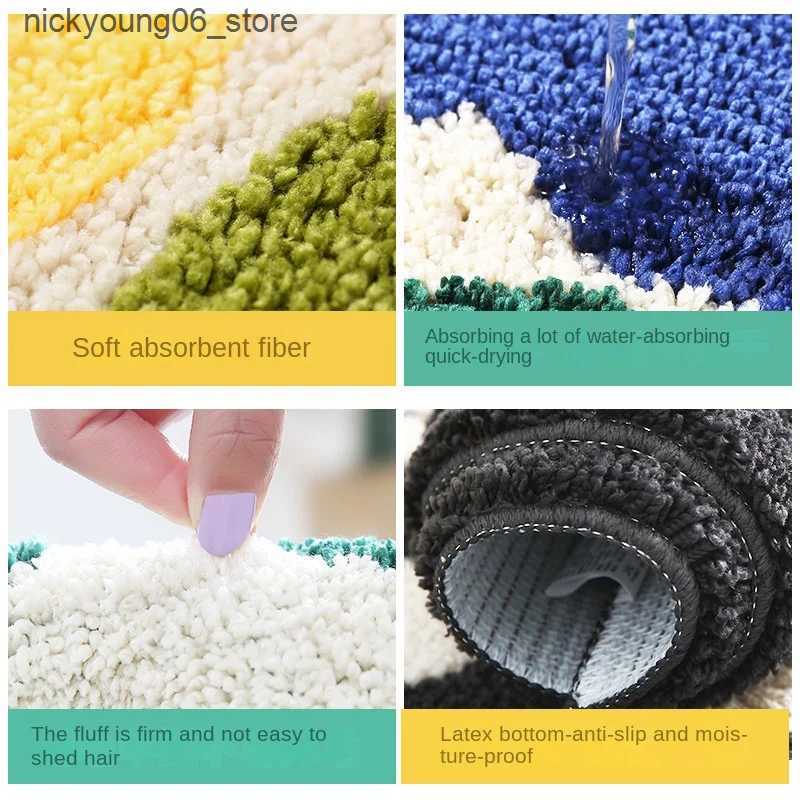 Non-Slip Bath Mats 80*50cm Cute Flower Bathroom Rug Machine Washable Bathroom Floor Mat Extra Soft Absorbent Non-Slip Bath Rug Soft Bath Mats L240910