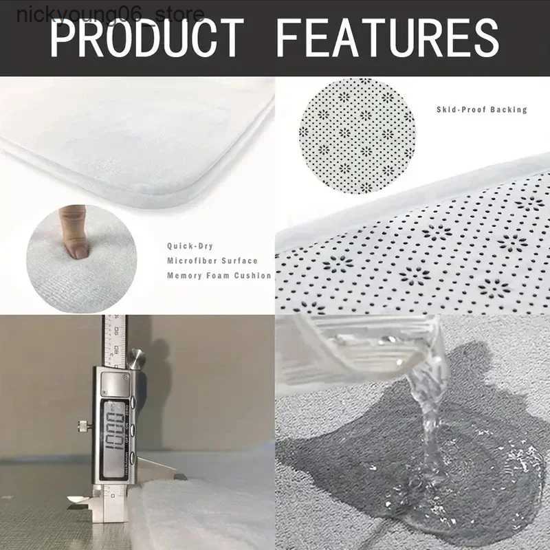 Non-Slip Bath Mats Welcome Door Entrance Mat Non Slip Home Decore Carpet Floor Washable Rugs Living Room Doormats Kitchen Bathroom Kitchen Rug L240910
