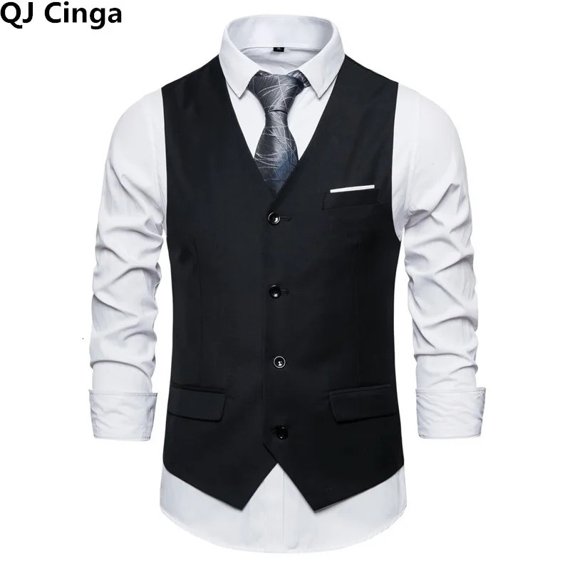 Mens suit vest business sleeveless vest jacket Asian size S-6XL wedding party vest mens red blue purple black gray 241010