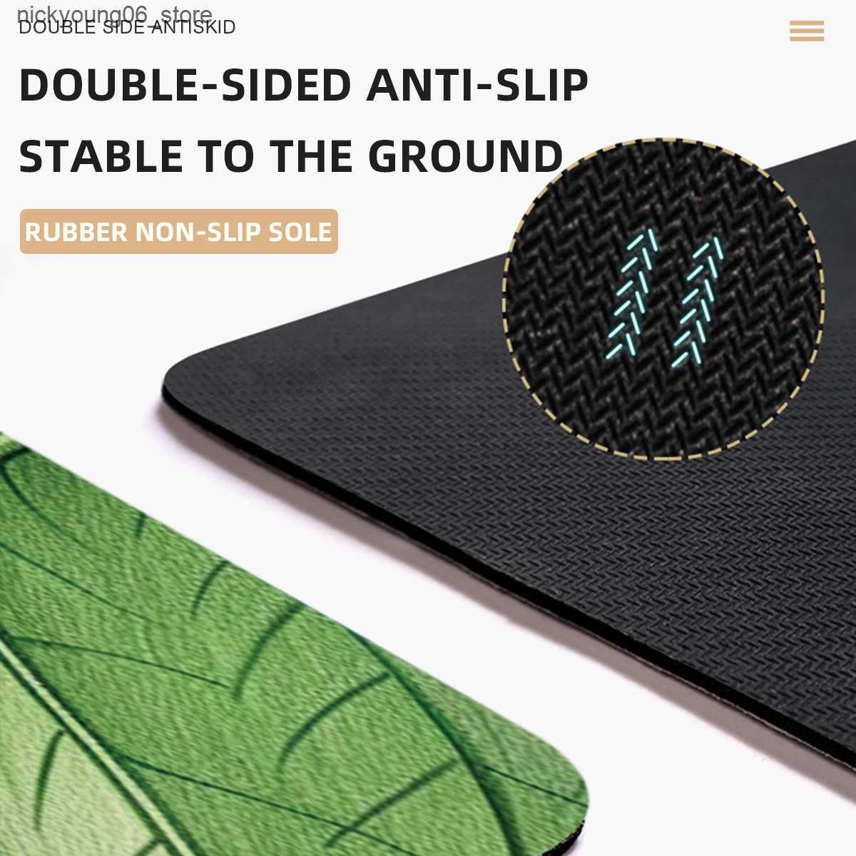 Non-Slip Bath Mats Leaf Shape Diatomite Bath Mat Bathroom Absorbent Floor Foot Mats Toilet Carpet Non-slip Shower Rug Bathtub Accessories Washable L24