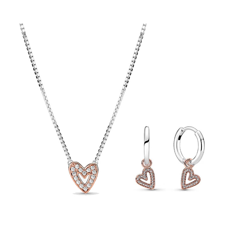 925 Love Mom Necklace And Earrings Set New 925 Silver Jewelery Day Gift Charm Sweet gift for women fashion jewelry