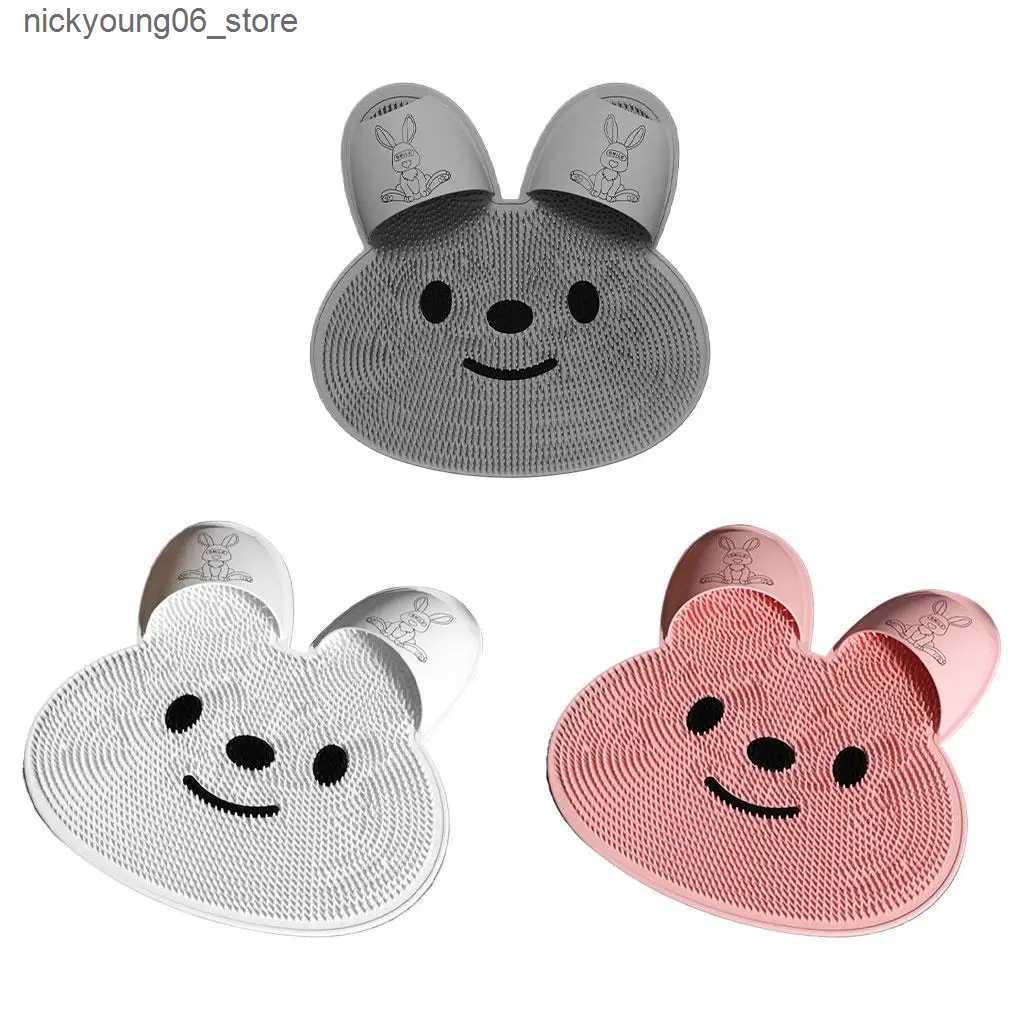 Non-Slip Bath Mats Rabbit Silicone Massage Foot Mat Bathroom Non-slip Mat Bath Rubbing Foot Artifact Washing Feet To Remove Dead Skin Shower L240910