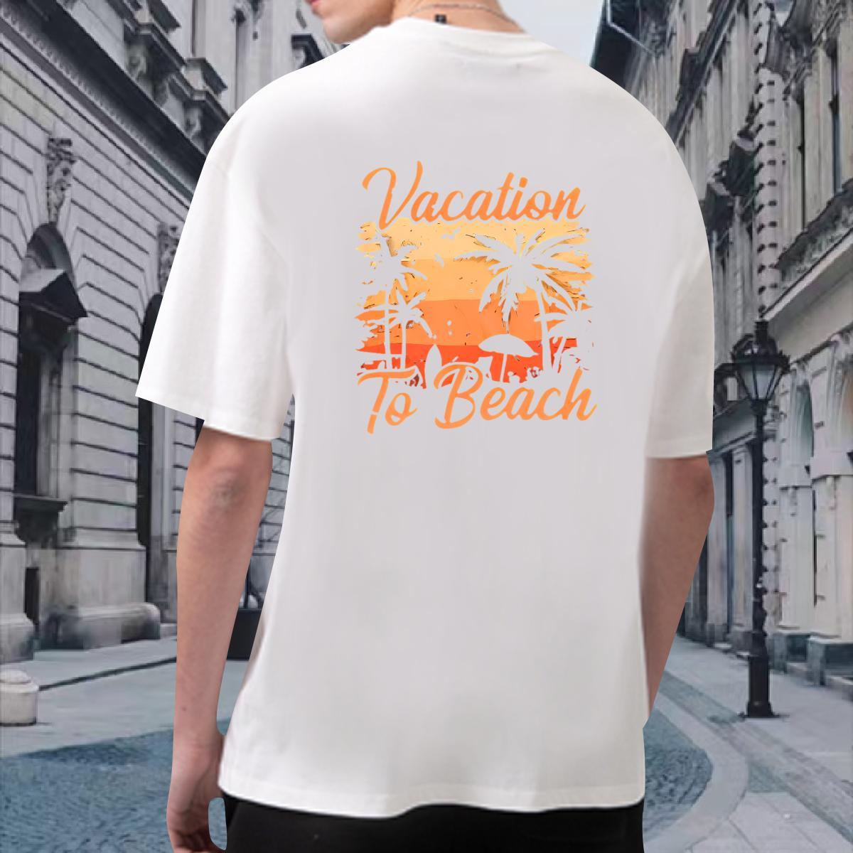 Unisex T Shirts Men 230g Cotton beach Hip Hop Street Custom Print Oversized Round Neck Short Sleeve Men Tshirts DIY Customized Tops Shirt