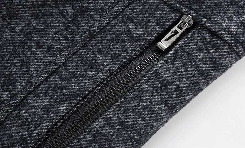 Mens Luxury Herringbone Tweed Wool Coat 2022 Winter Brand Fake Fur Collar Gray Trench Coat Men Slim Fit Overcoat Windbreaker LX241010