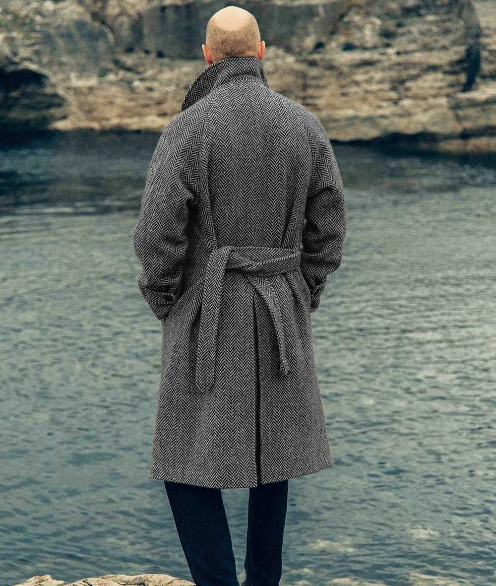 Mens autumn and winter mid-length woolen British style sub-coat new double-breasted quilted thickened mens warm coat LX241010