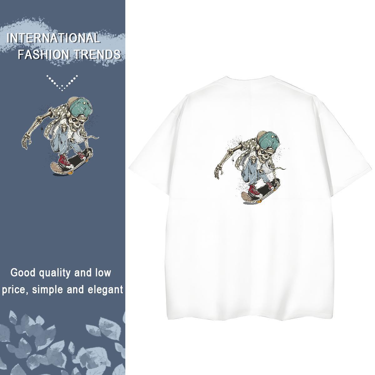 2024 DIY Woman T Shirts 230g Cotton Breathable Sport skull Couples T Shirts Comfortable Oversized L-4XL Tops Tees