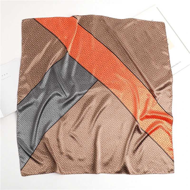 Bandanas Durag 90cm silk satin headscarf square scarf womens luxurious printed elegant hair handbag Foulard Shl Wrs neck tie headscarf J241010