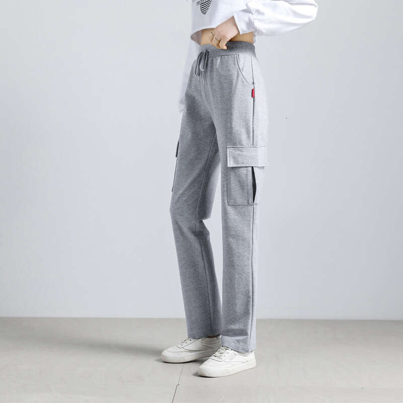 Work for Women in Spring Autumn 2022 New Style Slim High Waisted Small Loose Straight Leg Sports and Leisure Pants Printing Solid Color All-match Mode