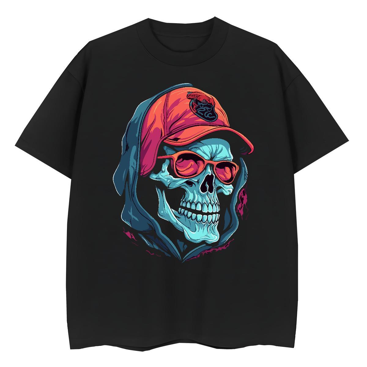Custom T-Shirts for Women 230g Pure Cotton Short sleeve Soft Hip Hop skull Couples T Shirts Loose fit Custom Print Oversized Top Tees