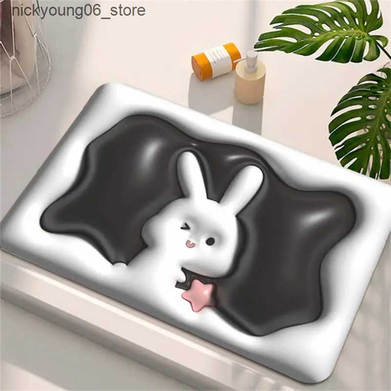 Non-Slip Bath Mats Quick-drying Floor Mat Household 3D Cartoon Pattern Bath Mats Absorbent Non-slip Diatom Mud Floor Mat Bathroom Accessories L240910