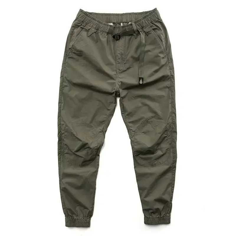 Retro American pure cotton mens cargo pants loose fit straight leg casual pants tactical tear through W241009