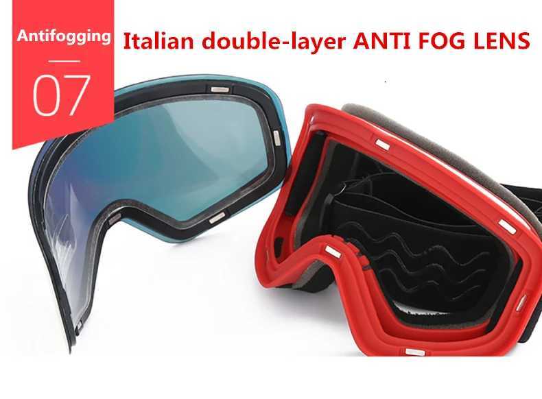 RBworld ski goggles with magnetic dual layer lens magnetic ski goggles anti fog UV400 ski goggles CL241010