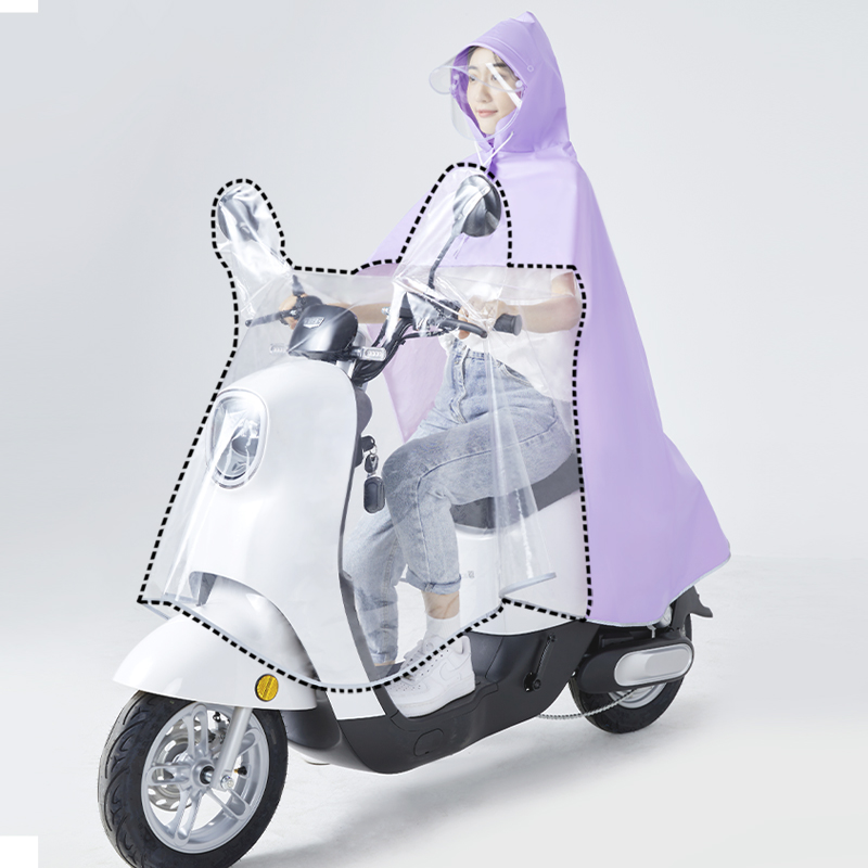 Electric car raincoat fully covered rain and wind resistant for safe travel