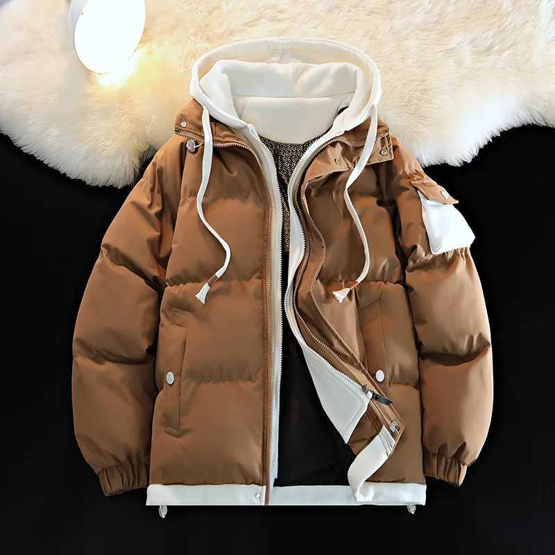 Men's Down Parkas Men Trendy dent Parkas Puffer Jacket Winter Loose-fit Thickened Men Warm Cotton Coat Male New Winter Hood Coat mens Y241009JNM4