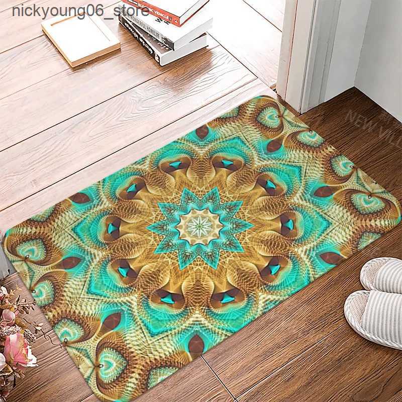 Non-Slip Bath Mats Anti-slip Bath Mat Bathroom Small Rug Shower Mat Home Decor Door Mat Kitchen Bedroom Entrance Room mats Persia vintage Mandala L240