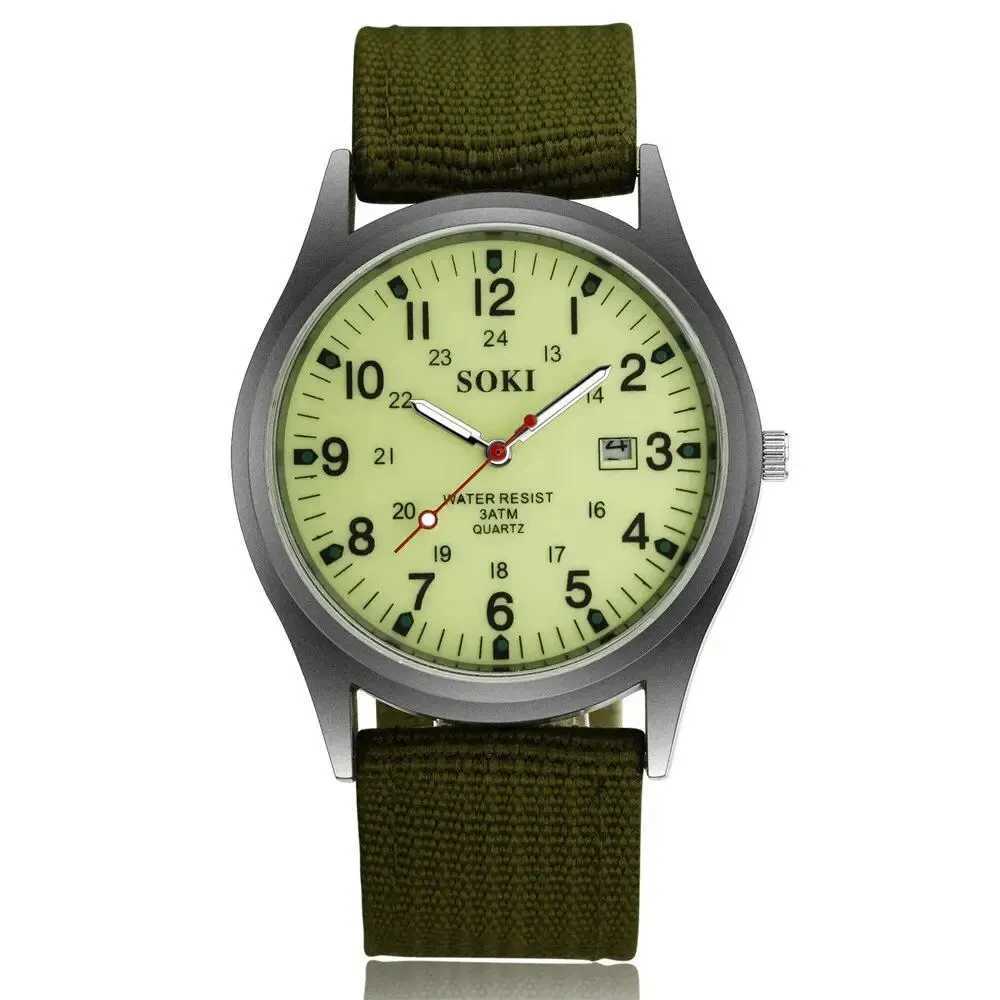 Fashion Mens Watches Luminous Hands Clock Luxury Military Sports Calendar Quartz Wristwatch Men Casual Nylon Watch Reloj HombreX241010