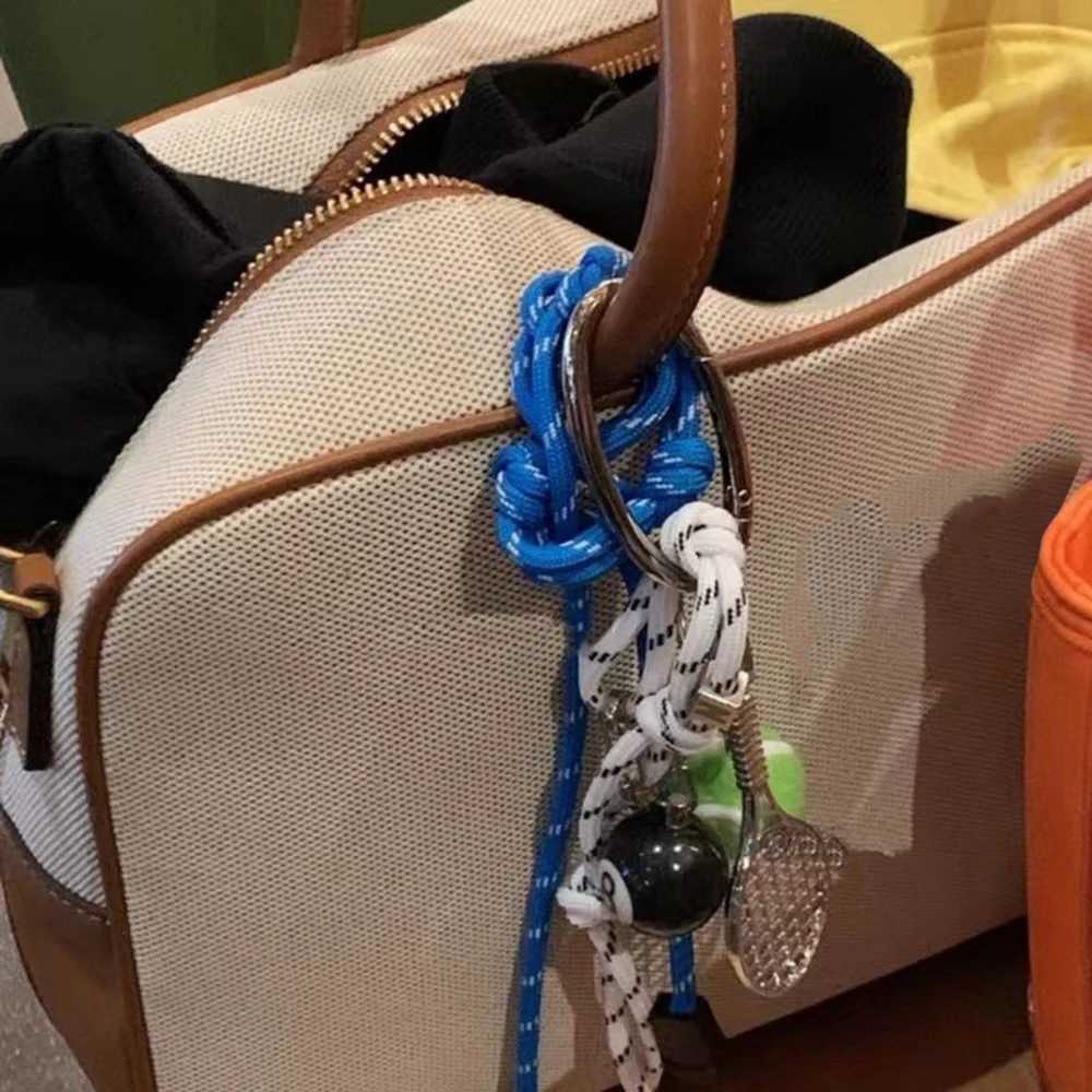 Keychains Lanyards Personalized Fashion Woven Nylon Rope Bag Pendant Tennis Baseball Braided DIY Decorate Part Accessories H250115