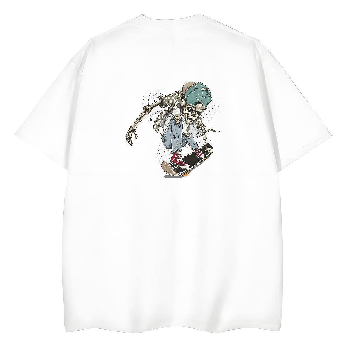 2024 DIY Woman T Shirts 230g Cotton Breathable Sport skull Couples T Shirts Comfortable Oversized L-4XL Tops Tees