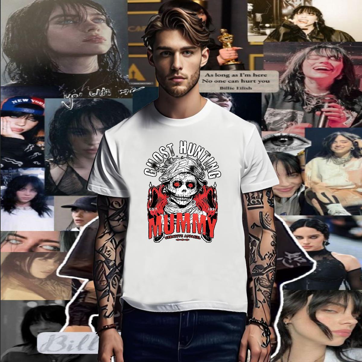 High Quality T shirt 100% Cotton 230g skull Sport Custom Cartoon Crew Neck Breathable Men Clothes T-Shirt New Arrival Wear