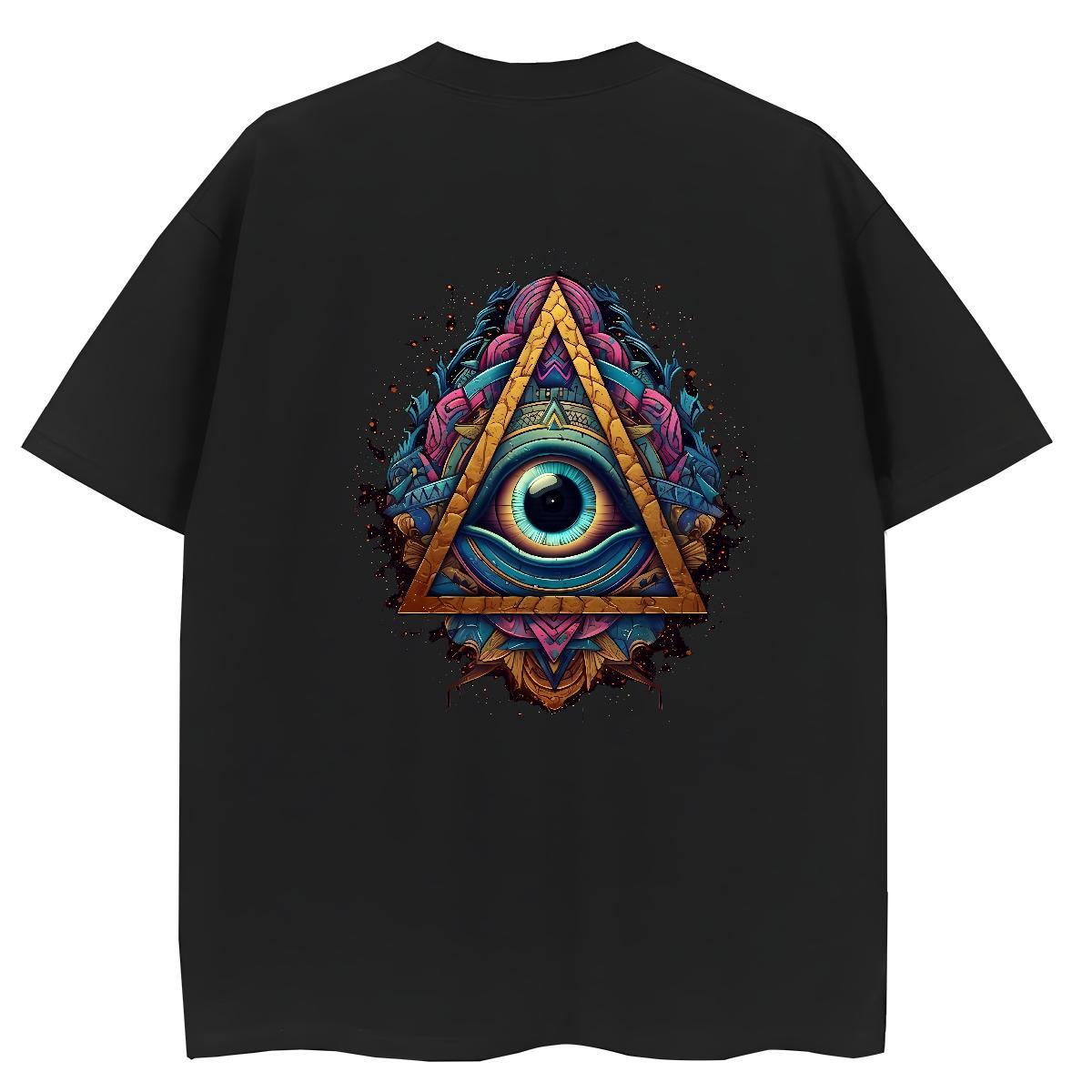 DIY Womens T Shirts 230g Cotton Round Neck Short Sleeve Sports Casual eye of the devil Tshirt for Man Woman Popular Cartoon Print Tops