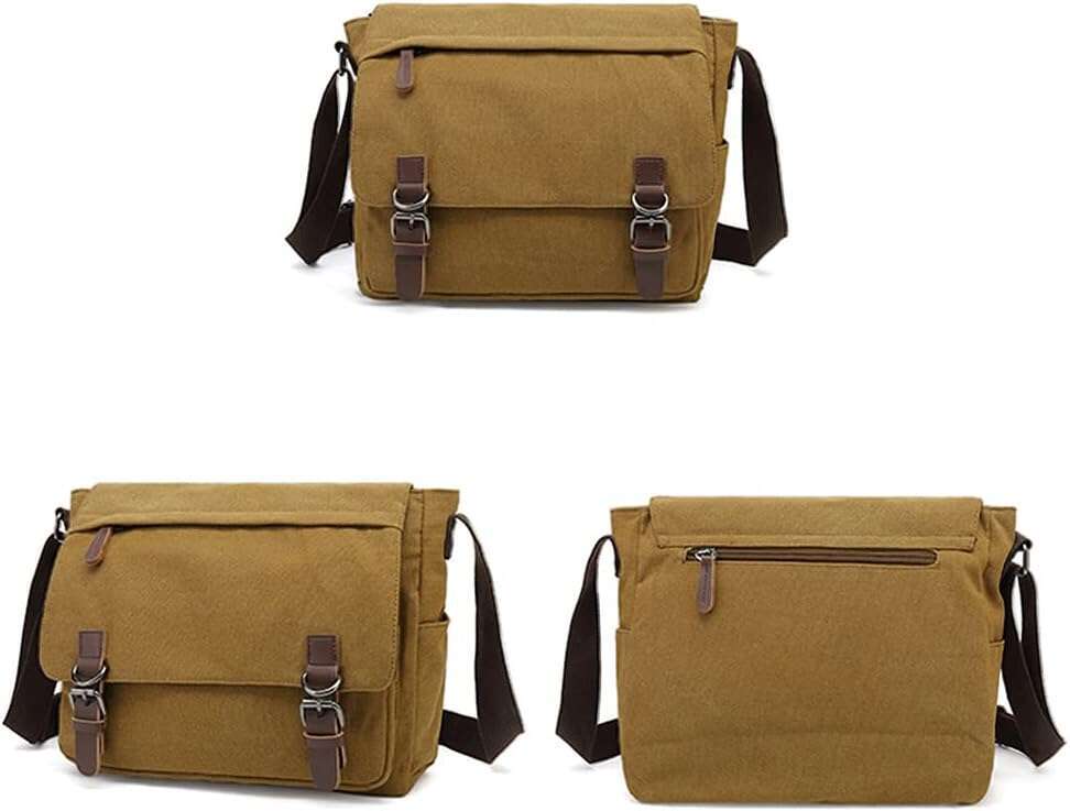 Messenger Canvas Vintage Bag Shoulder bag Leather Large Travel Crossbody bags for men women 15inch Laptop s wo