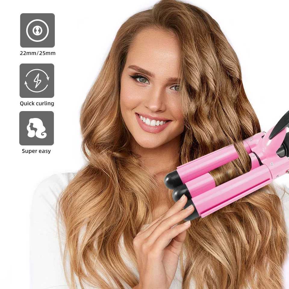 Professional Curling Iron Ceramic Triple Barrel Hair Curler Irons Hair Wave Waver Styling Tools Hair Styler Wand For WomenXJ241010