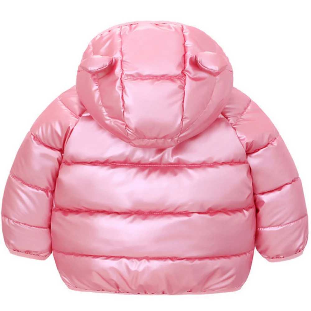 Down Coat Autumn and winter baby girl boy jacket cute ears hooded children windproof apron long sleeved clothing for children 2 to 6 years H241010