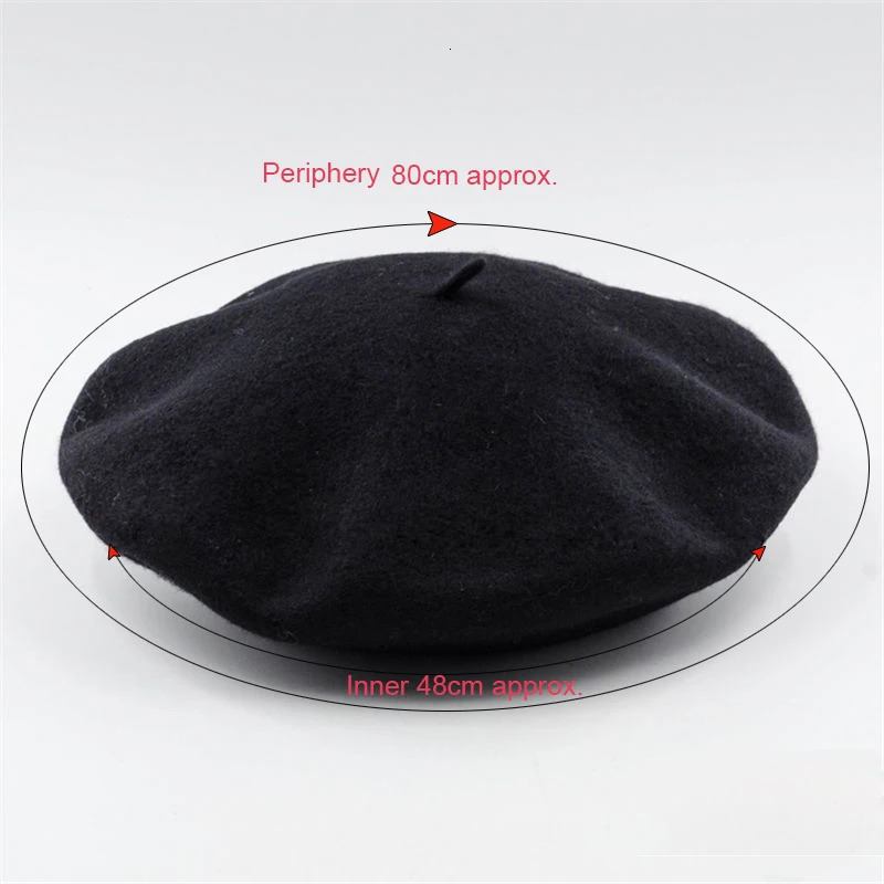 Vintage French Beret Cap for Women Leather Berets Wool Autumn Winter Street Style Plain Cap Wool Warm Girls Beanie Hat Caps 241009