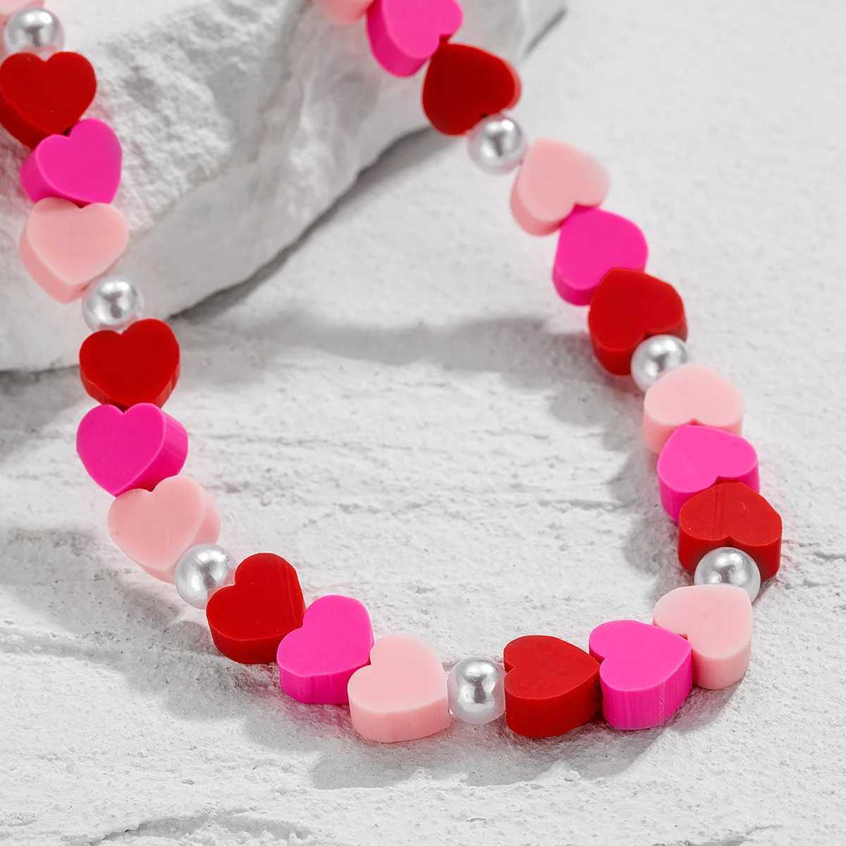 Sweet Fashion Pink Love Imitation Pearl Beaded Mobile Phone Chain Women Girls Rope Chain Practical Classic Accessories JewelryX241010