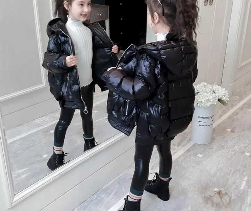 Down Coat 2024 autumn and winter hooded childrens down jacket for girls warm down jacket for girls aged 2-15 H241010
