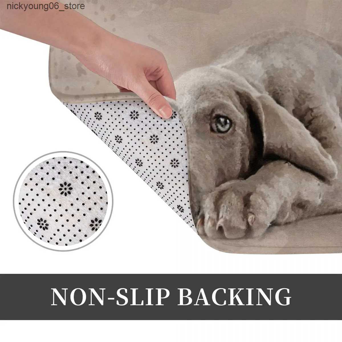 Non-Slip Bath Mats Bath Mat Kitchen Shower Door Weimaraner Puppy Dog Foot Mat Animal Fashion Toilet Pad Quick Dry Non Slip Pattern Bathroom Rug L24091