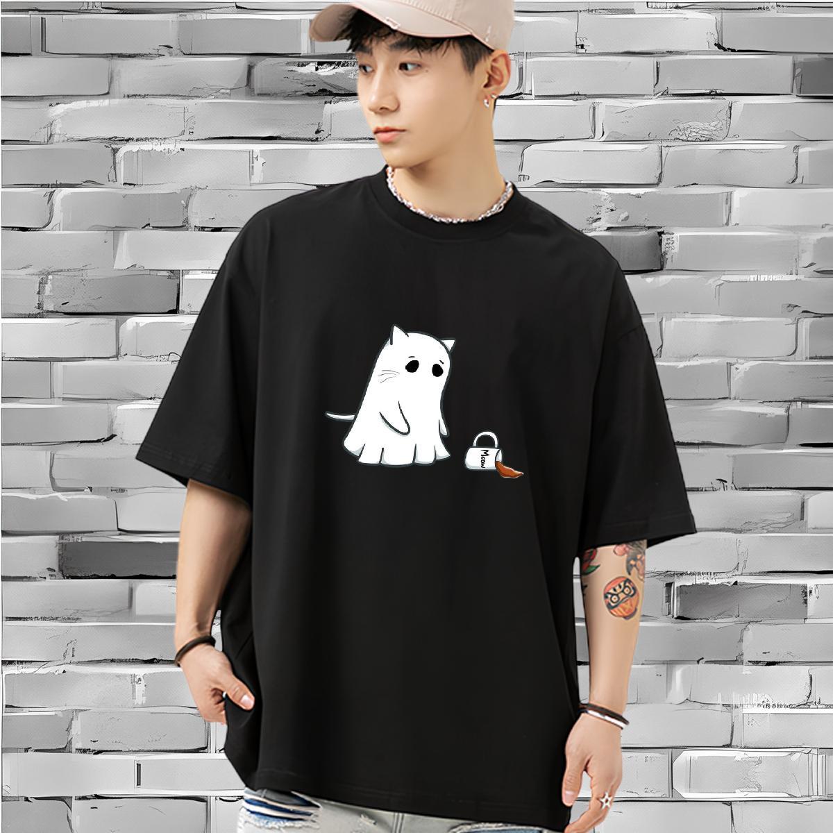 High Quality T-Shirts for Men 100% Cotton 230g skull Hip Hop White Plus Size Breathable Short Sleeve Couples T Shirts Brand Polos