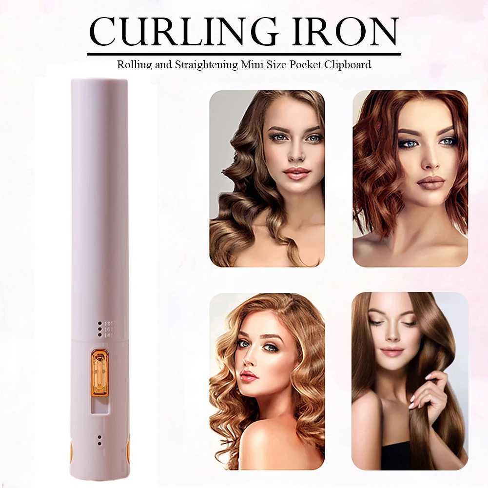 2 in 1 Ceramic Hair Curler Portable Flat Curling Iron Fasting Heating with 3 Temp Setting for Curl Wave Straighten Women HairXJ241010