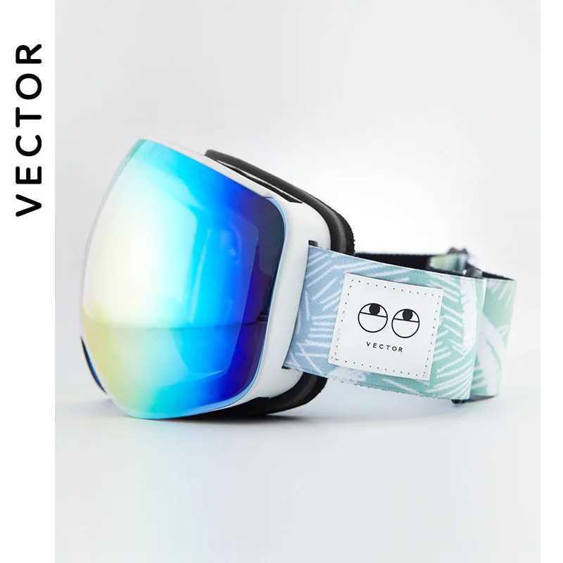 VECTOR OTG Ski Goggles Womens Ski Eyes UV 400 Snow Protective Glasses Adult Double Spherical Mirrors Magnetic CL241010