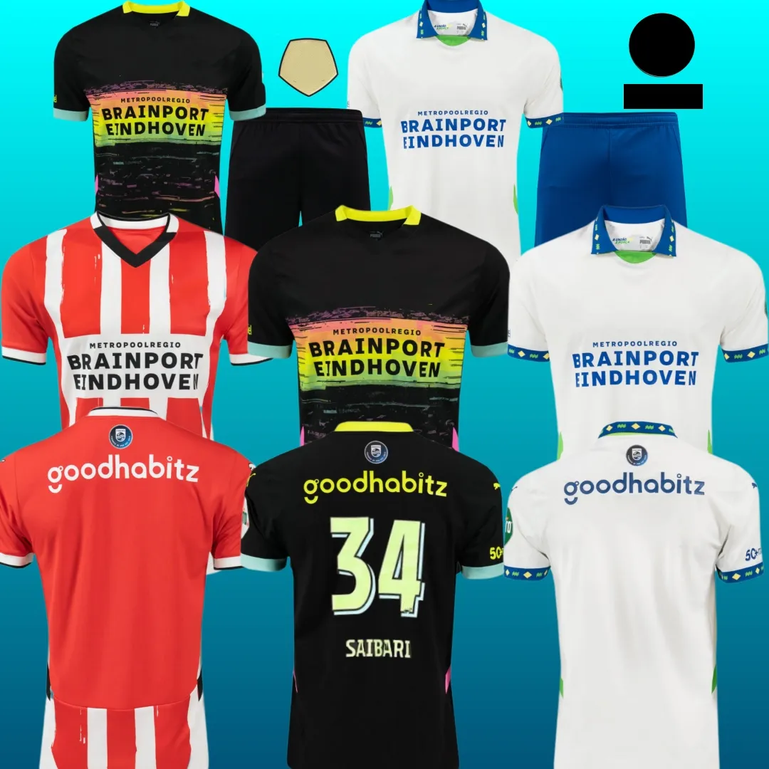 24 25 Eindhoven Away ps v Soccer Jerseys 2024 2025 Hazard FABIO Sia Home Men It Football Shirts Kids Set TOP Adult Kits XAVI 10 JJ 3.19