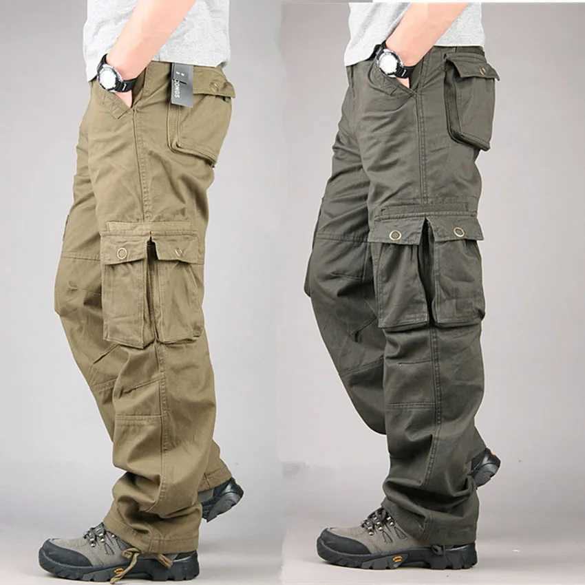 Mens military uniform pants tactical pants solid color multi pocket autumn and winter casual straight shorts mens W241009