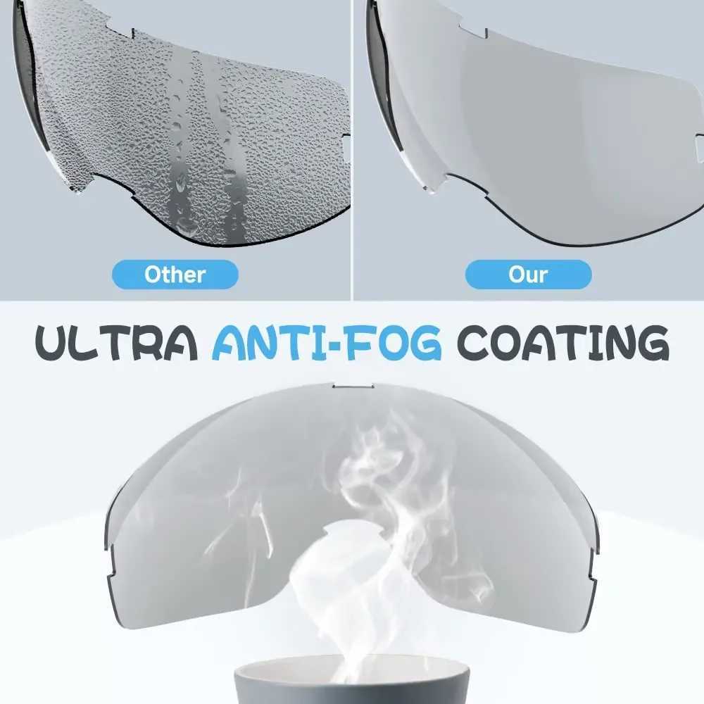 Childrens ski goggles double-layer UV400 anti fog OTG wear-resistant glasses ski mask snowboard childrens snow goggles wearable helmet CL241010