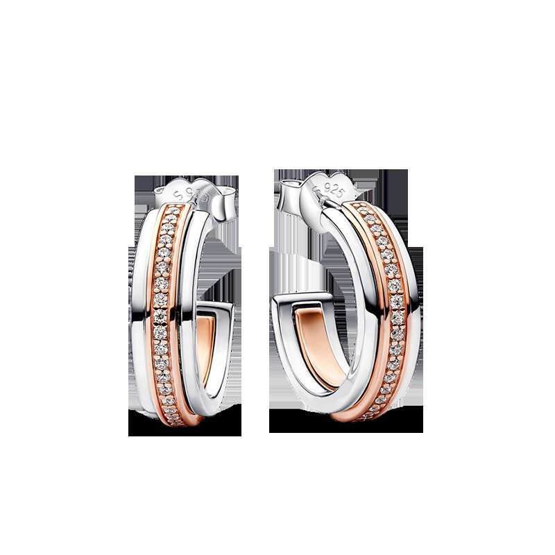 Classics earring 925 Sterling Silver Stud Earrings Sparkling Timeless Pave Triple Sun Drop Hoop Earrings For Women Making Wedding Party Jewelry Design