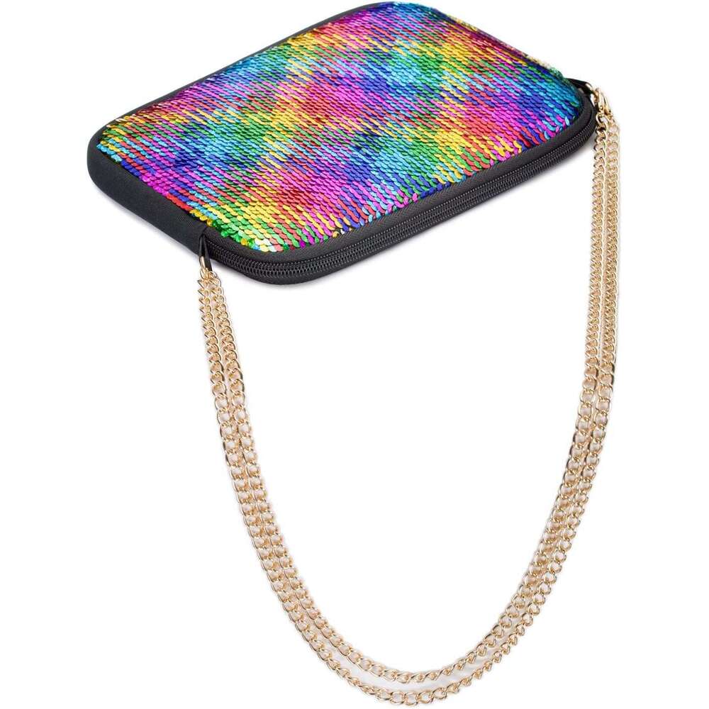 Clutch Purses for Women Neoprene Sequin Bag Detachable Chain Crossbody Wallets