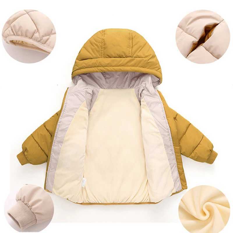 Down Coat 2023 Girls and Boys Autumn Winter Jacket with New Childrens Underpad Baby Jacket and Velvet Warm Cotton Jacket for Boys Clothing H241010