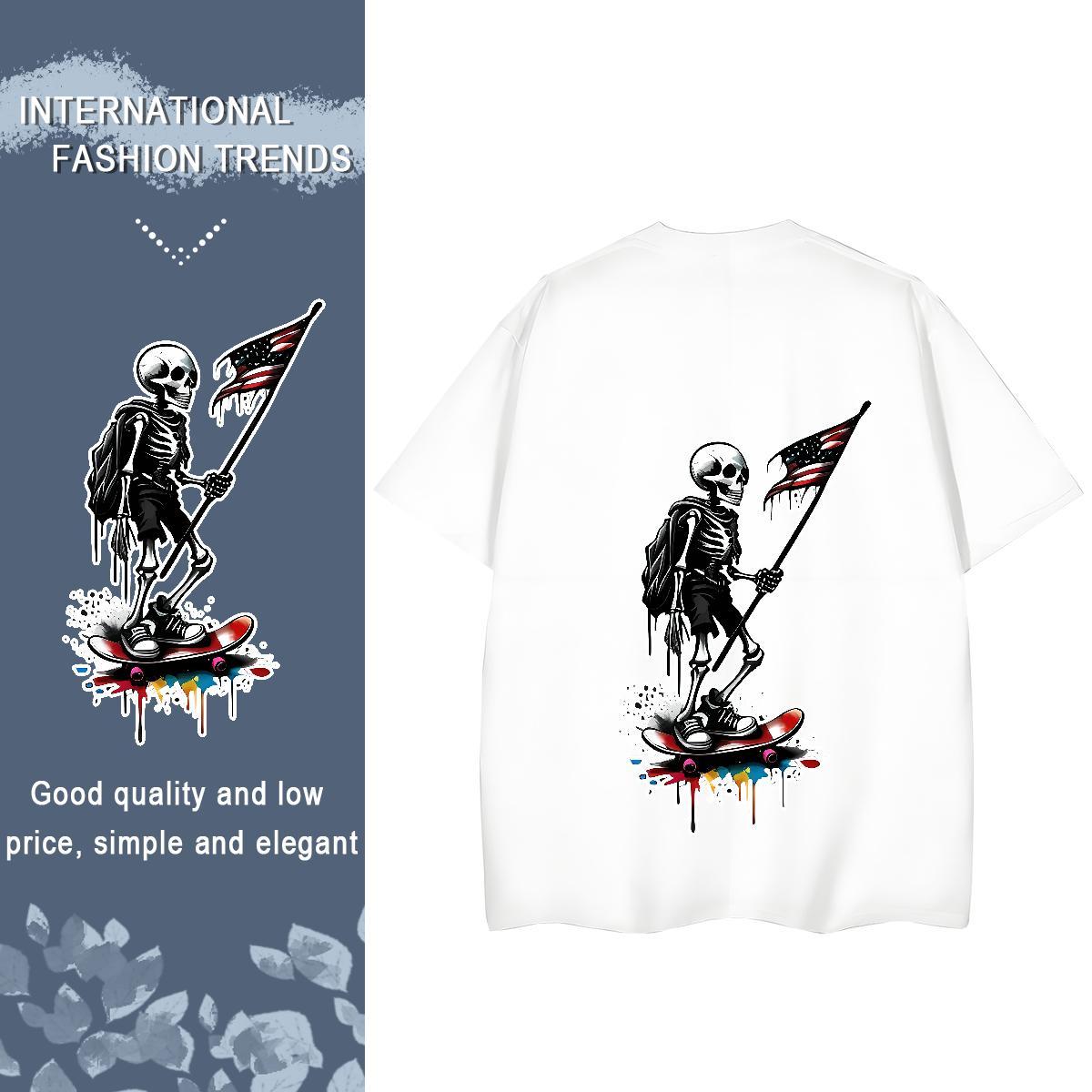 Fashion New T-Shirts for Women 230g 100% Cotton Comfortable Street national flag Tshirt for Man Woman Soft Anime Top Shirts