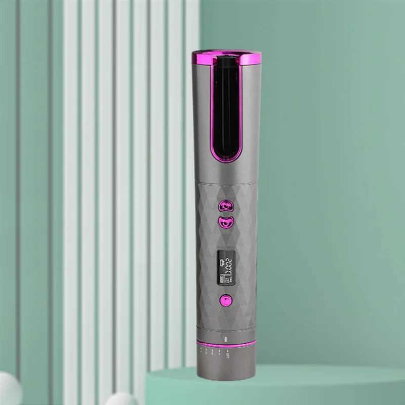 Fast Hair Curlers Cordless Automatic Hair Curler Iron USB LCD Display Wireless Ceramic Rotating Curling Iron ToolsXJ241010