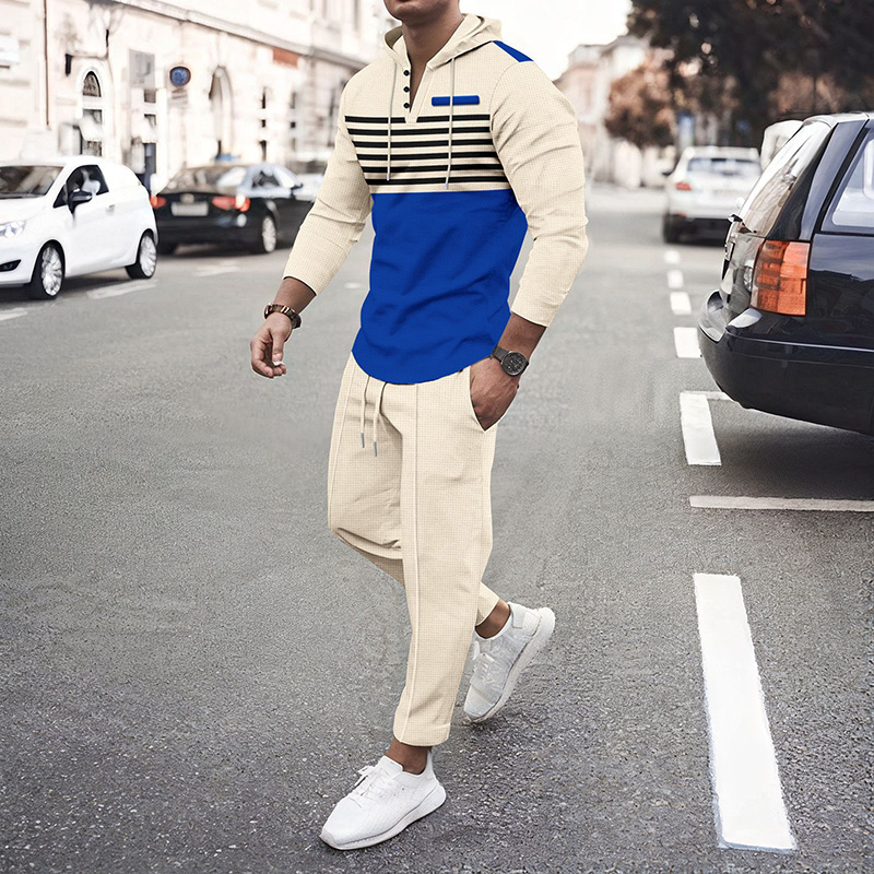 Fashion high quality striped mens long tracksuit running wear sets Luxury Hoodie Designers Hoodies Pants Suits Set Classic T Shirts Tees Clothes Sweat